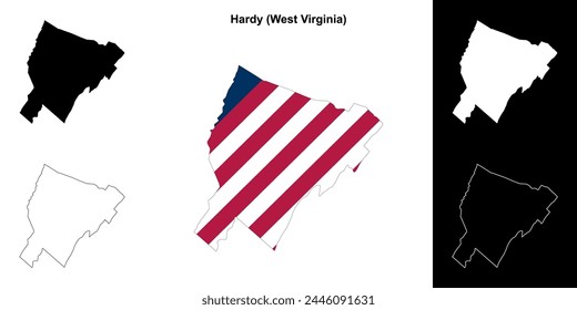 Hardy County (West Virginia) outline map set