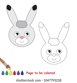 Hare animal to be colored, the coloring book for preschool kids with easy educational gaming level.