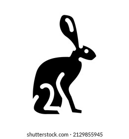 hare animal glyph icon vector. hare animal sign. isolated contour symbol black illustration