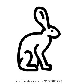 hare animal line icon vector. hare animal sign. isolated contour symbol black illustration