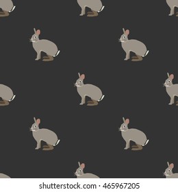 Hare animal seamless pattern 