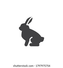 Hare, animal vector icon. filled flat sign for mobile concept and web design. Rabbit, bunny glyph icon. Symbol, logo illustration. Vector graphics