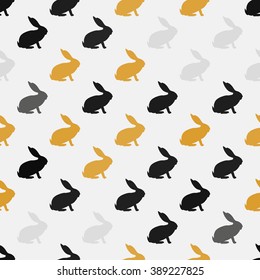 Hare background. Seamless pattern for your designs: wallpaper, pattern fills, web page background, surface textures.