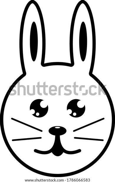 Hare Black White Icon Cartoon Cute Stock Vector (Royalty Free ...