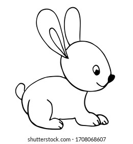 Hare Black White Vector Illustration Coloring Stock Vector (Royalty ...