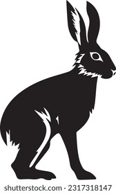 Hare Black And White, Vector Template Set for Cutting and Printing