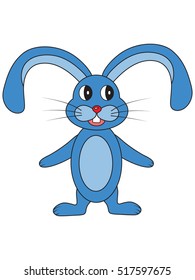 Hare blue on white background in vector