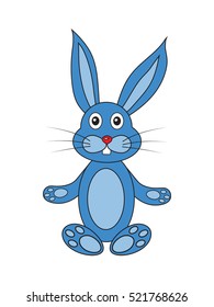 Hare blue on white background in vector