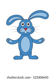 Hare blue on white background in vector