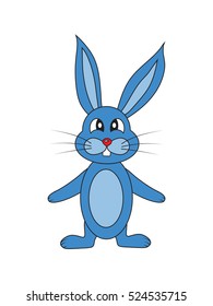 Hare blue on white background in vector