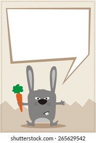 Hare with bubble speech, box for your text