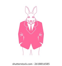Hare businessman. Rabbit in business suit. bunny boss.