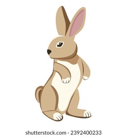 Hare. Cartoon graphic drawing. Close-up. White background. For web design, print, kids illustrations, stickers.