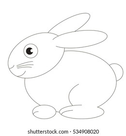 Hare cartoon. Outlined object with black stroke.