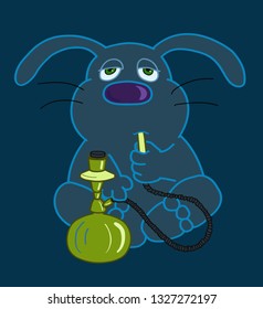 Hare character with a hookah