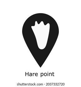 hare claw logo search find pet company with minimal pin location icon vector illustration