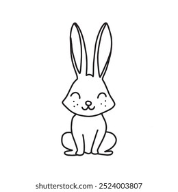 Hare in doodle style. Vector illustration, on a white background