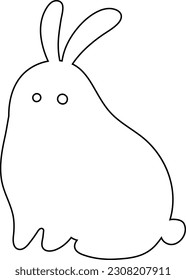 Hare drawn with a line for decoration.