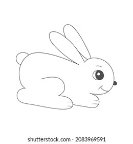 Hare. An empty outline for coloring books, scrapbooking, child development and creative design. Linear style.