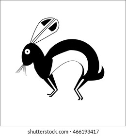  Hare. Ethnic pattern of American Indians: Aztecs, Mayans, Incas. drawing in the Mexican style. Vector illustration.