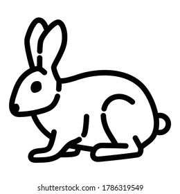 Hase-Flachicon einzeln auf weißem Hintergrund