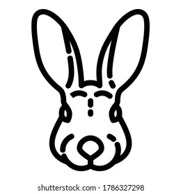 Hase-Flachicon einzeln auf weißem Hintergrund