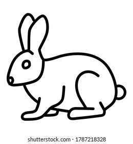 Hare Flat Icon Isolated On White Background