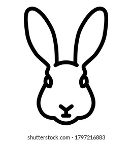 Hare Flat Icon Isolated On White Background