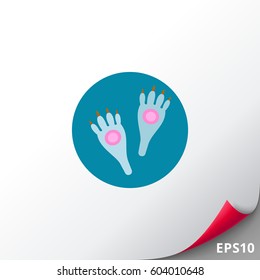 Hare footprint in blue circle icon