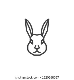 Hare head line icon. linear style sign for mobile concept and web design.  