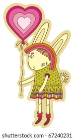 hare with a heartballoon