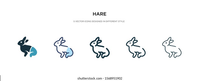 hare icon in different style vector illustration. two colored and black hare vector icons designed in filled, outline, line and stroke style can be used for web, mobile, ui
