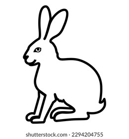 Hare icon line isolated on white background