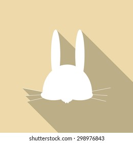 hare icon on long shadow