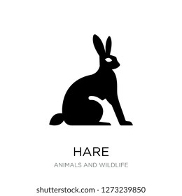 Hare Icon Vector On White Background, Hare Trendy Filled Icons From Animals And Wildlife Collection, Hare Simple Element Illustration