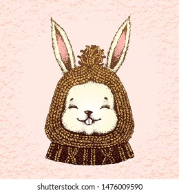 Hare. Ink drawing. Vector illustration.