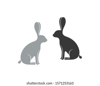 Hare logo. Isolated hare on white background