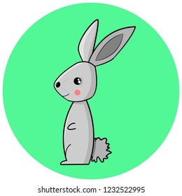 hare on the background of a circle