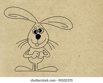 hare on grunge background, vector illustration