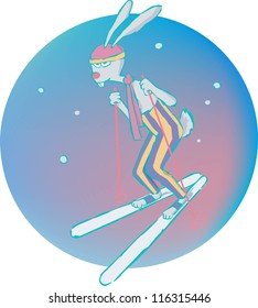 hare on the skis
