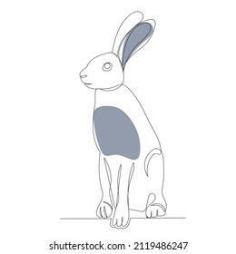 hare outline in one line,vector