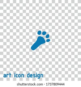 hare paw print vector icon on isolated background