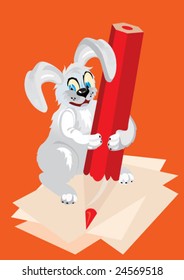 Hare with a pencil