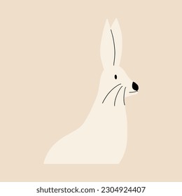 Hase Portrait. Sonnige Vektorgrafik im handgezeichneten Stil