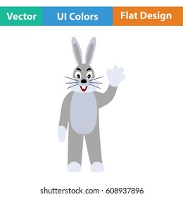 Hare puppet doll icon. Flat design. Vector illustration.