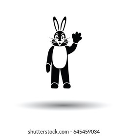 Hare puppet doll icon. White background with shadow design. Vector illustration.