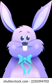 hare rabbit blue color with a bow tie