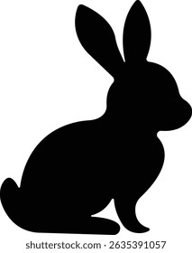 Hare rabbit bunny silhouette black icon in flat. sign symbol of different shape pose rabbit bunny isolated on transparent background. design pictogram vector for apps or website