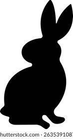 Hare rabbit bunny silhouette black icon in flat. sign symbol of different shape pose rabbit bunny isolated on transparent background. design pictogram vector for apps or website
