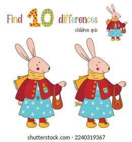 Hare rabbit cute children quiz vector illustration